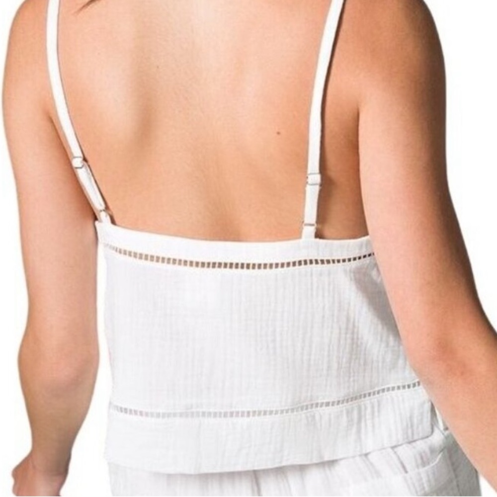 Soma White 100% Cotton Gauze Cropped Cami Size S - Picture 2 of 7